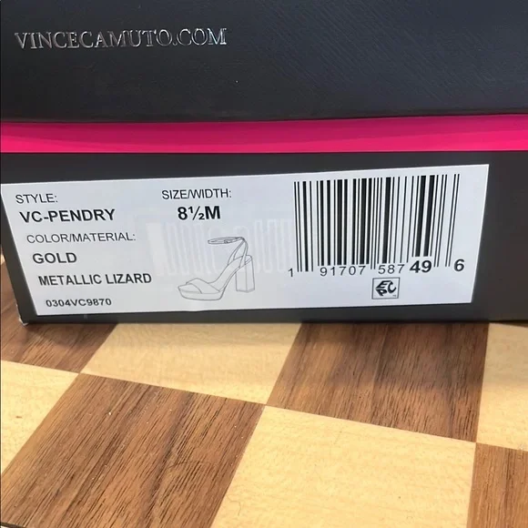 Vince Camuto Gold Metallic Heels with Ankle Strap - Picture 12 of 14